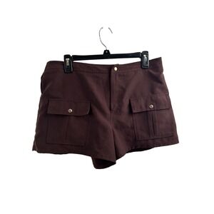 Kim Rogers Swim Shorts L Brown Cargo Pocket Board Shorts Womens